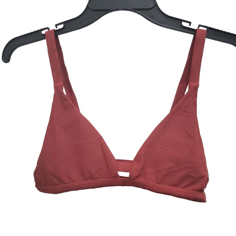 Unbranded Women's Rust Burgundy Cage Cut Out Triangle‎ Swim Bikini Top Size M